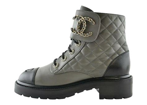 chanel quilted leather combat boots replica|knee high chanel boots.